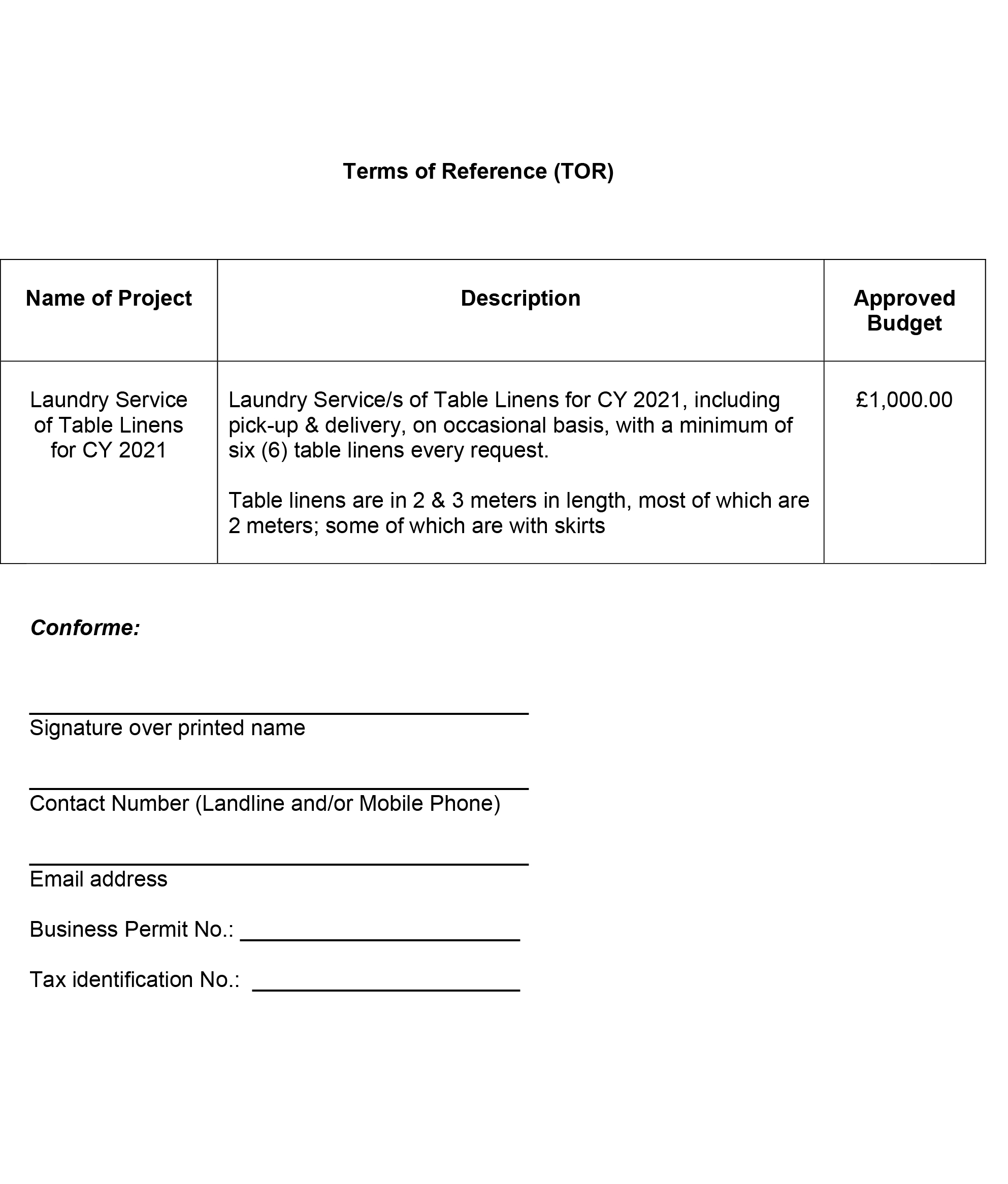RFQ TOR. LAUNDRY SERVICES FOR TABLE LINENS CY 2021 page 2