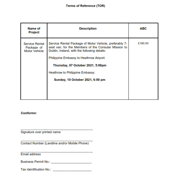 RFQ TOR.Rental of Motor Vehicle.AIRPORT TRANSFERS.CONSULAR MISSION TO DUBLIN.07 October 2021 002