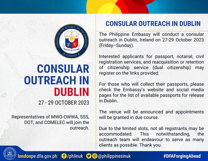 Consular Outreach Dublin Ireland Oct 2023