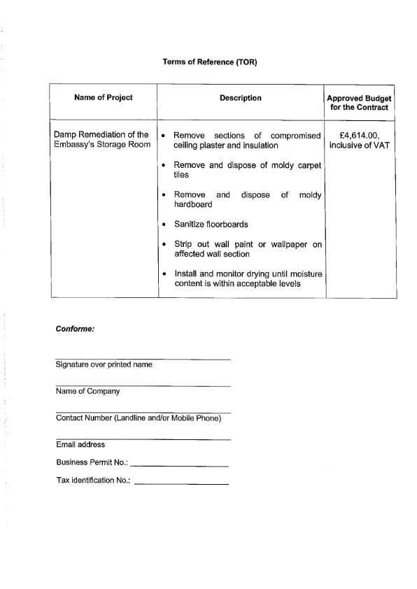 RFQ TOR.DAMP REMEDIATION 002