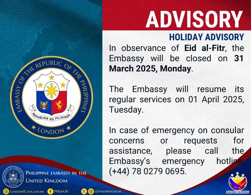 Holiday Advisory March 2025