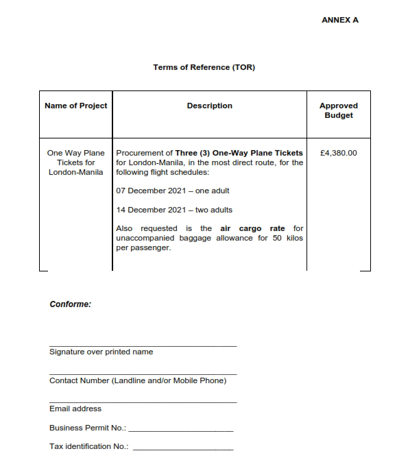 RFQ TOR. ONE WAY TICKETS 002web