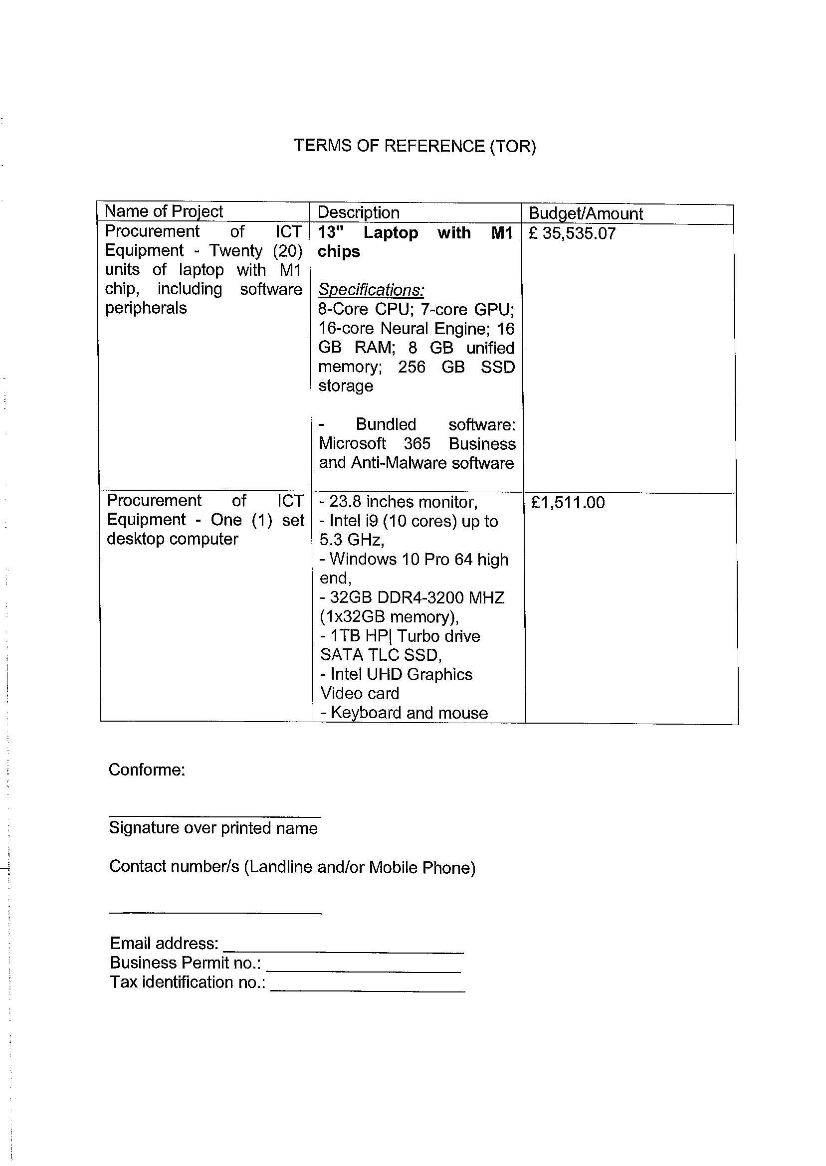 RFQ TOR.20 LAPTOPS 1 DESKTOP Page 2