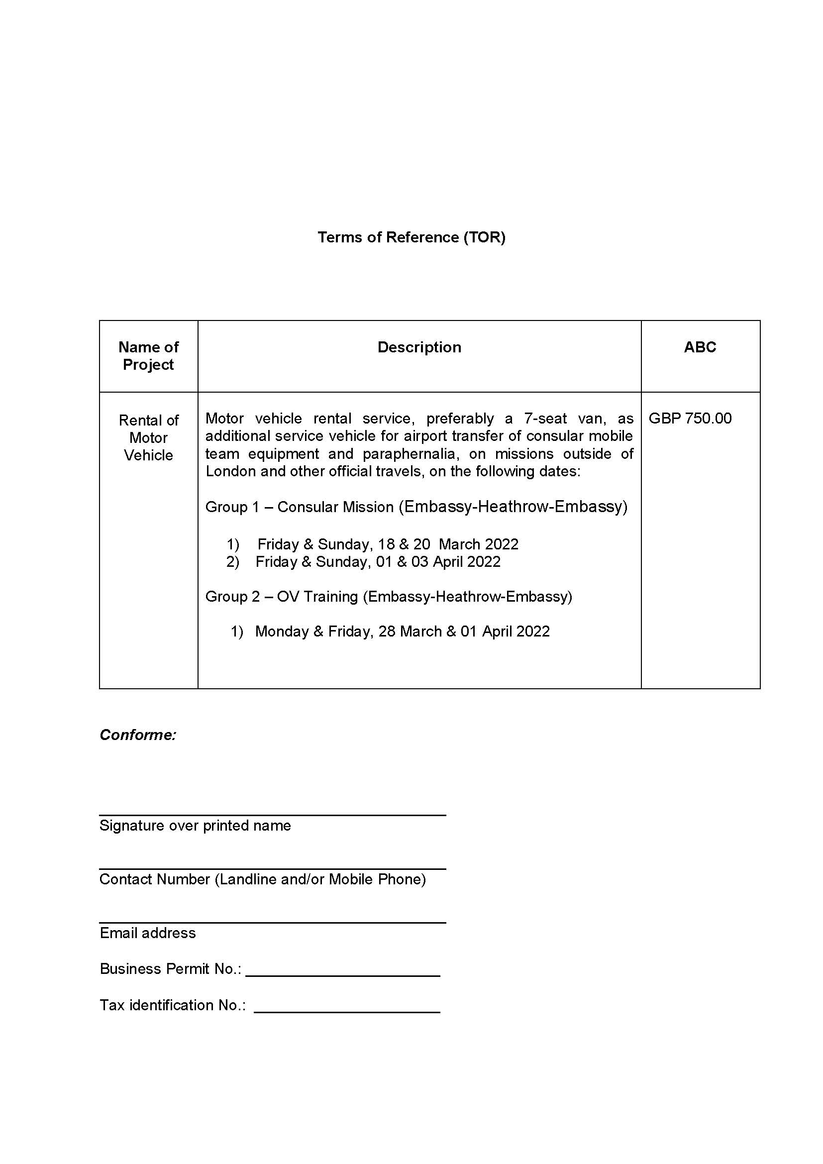 RFQ TOR.Airport Transfer Services to from Heathrow Airport Page 2