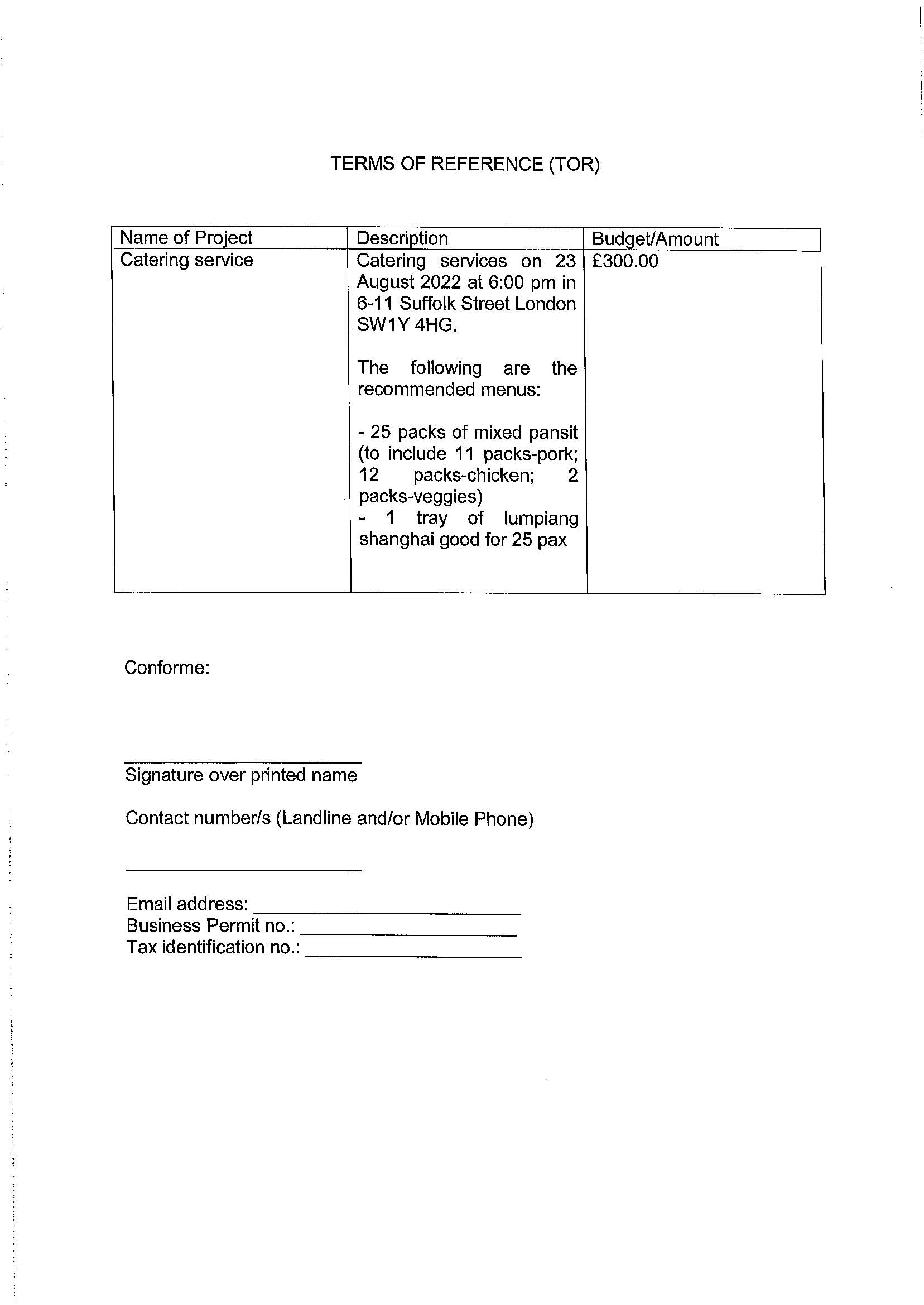 RFQ TOR.CATERING.23 AUG 2022 1 Page 2 300