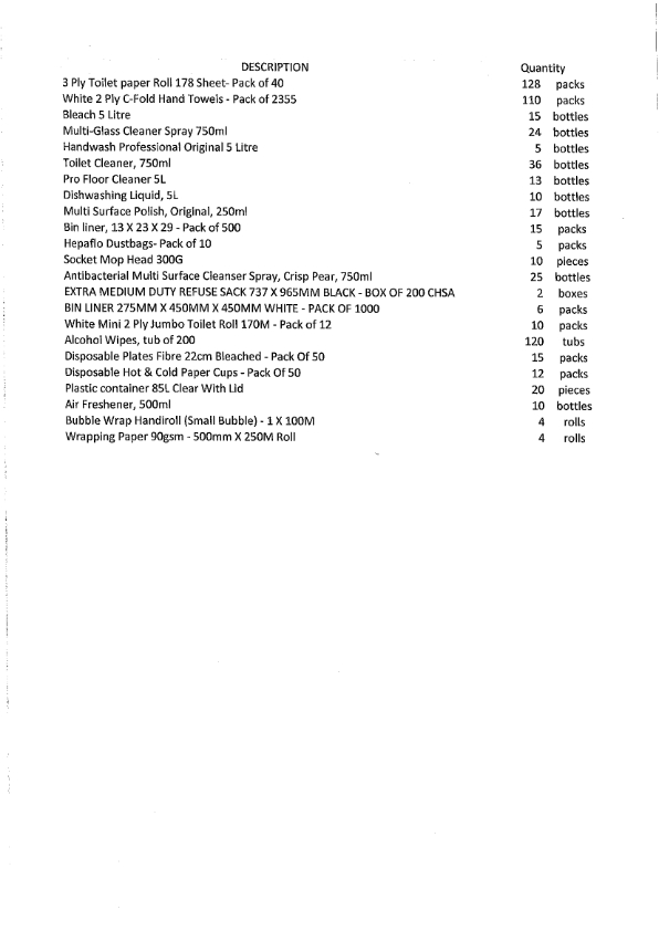 RFQ TOR.CLEANING SUPPLIES 003