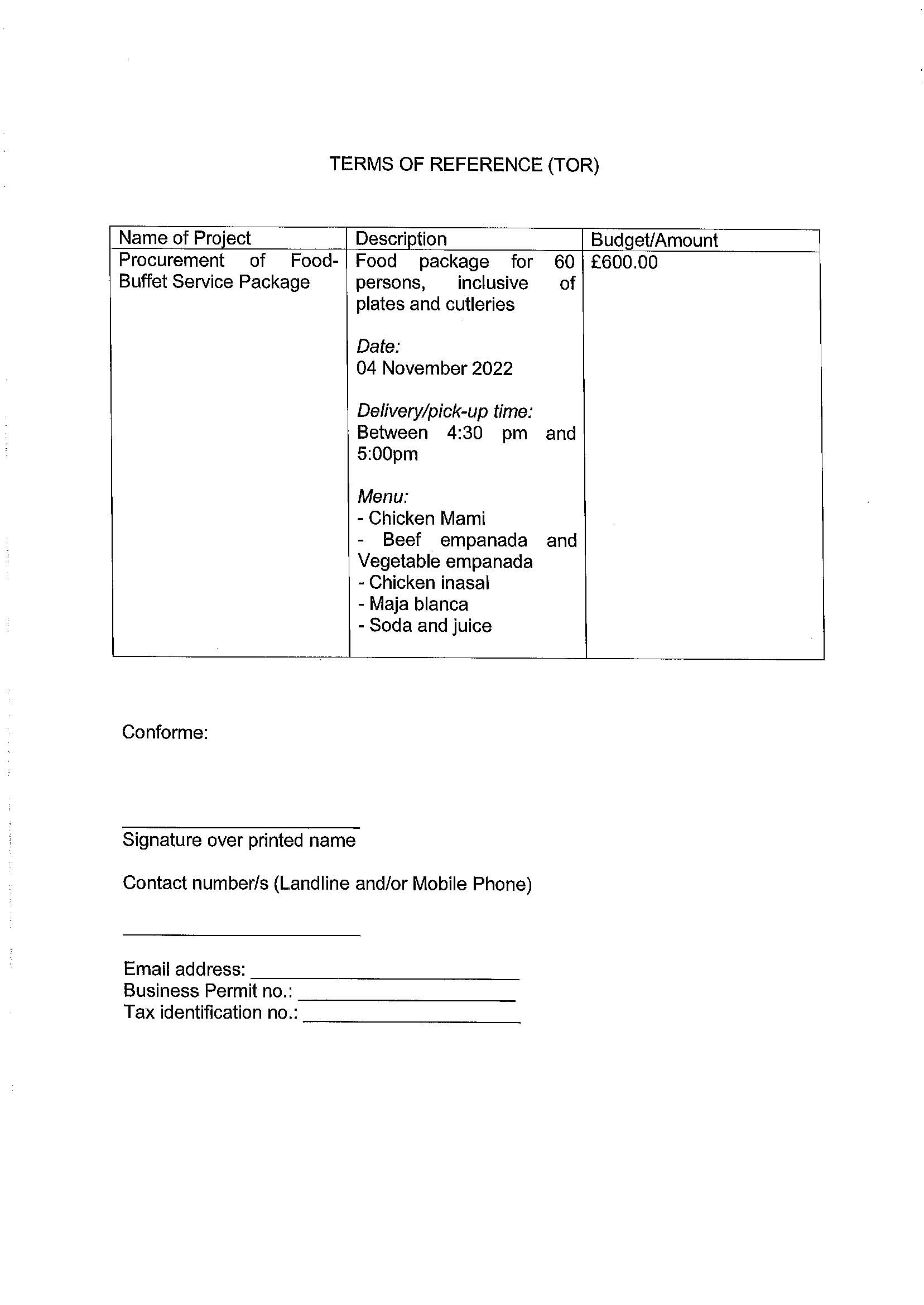 RFQ TOR.FOOD PACKAGE.04 NOV 2022 Page 2