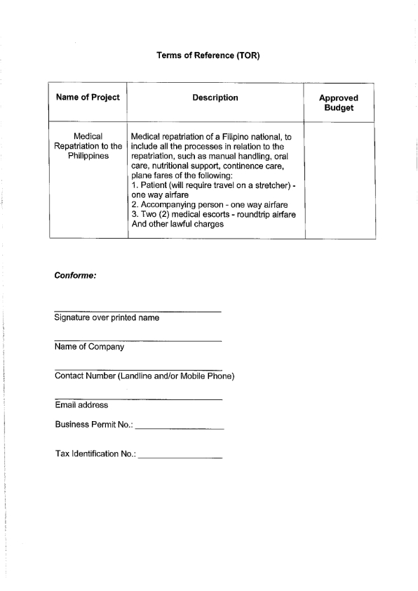 RFQ TOR.MEDICAL REPAT 002