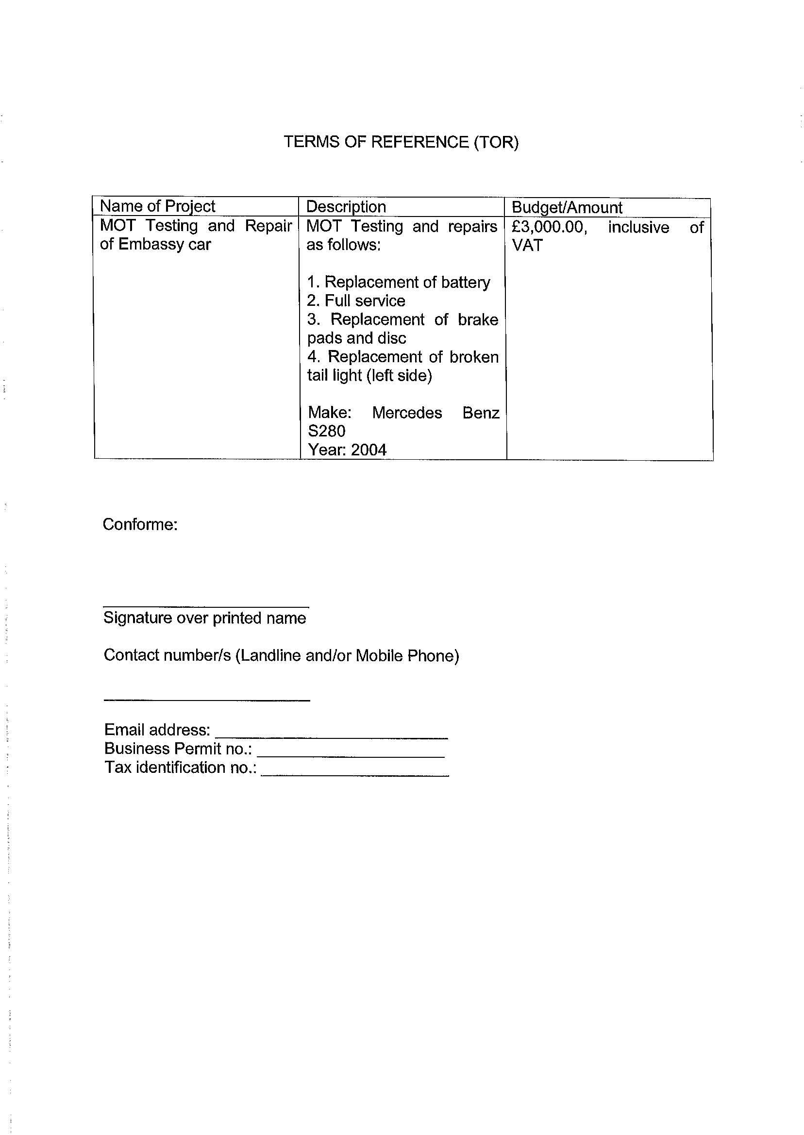 RFQ TOR.MOT TEST REPAIR.MB S280 Page 2