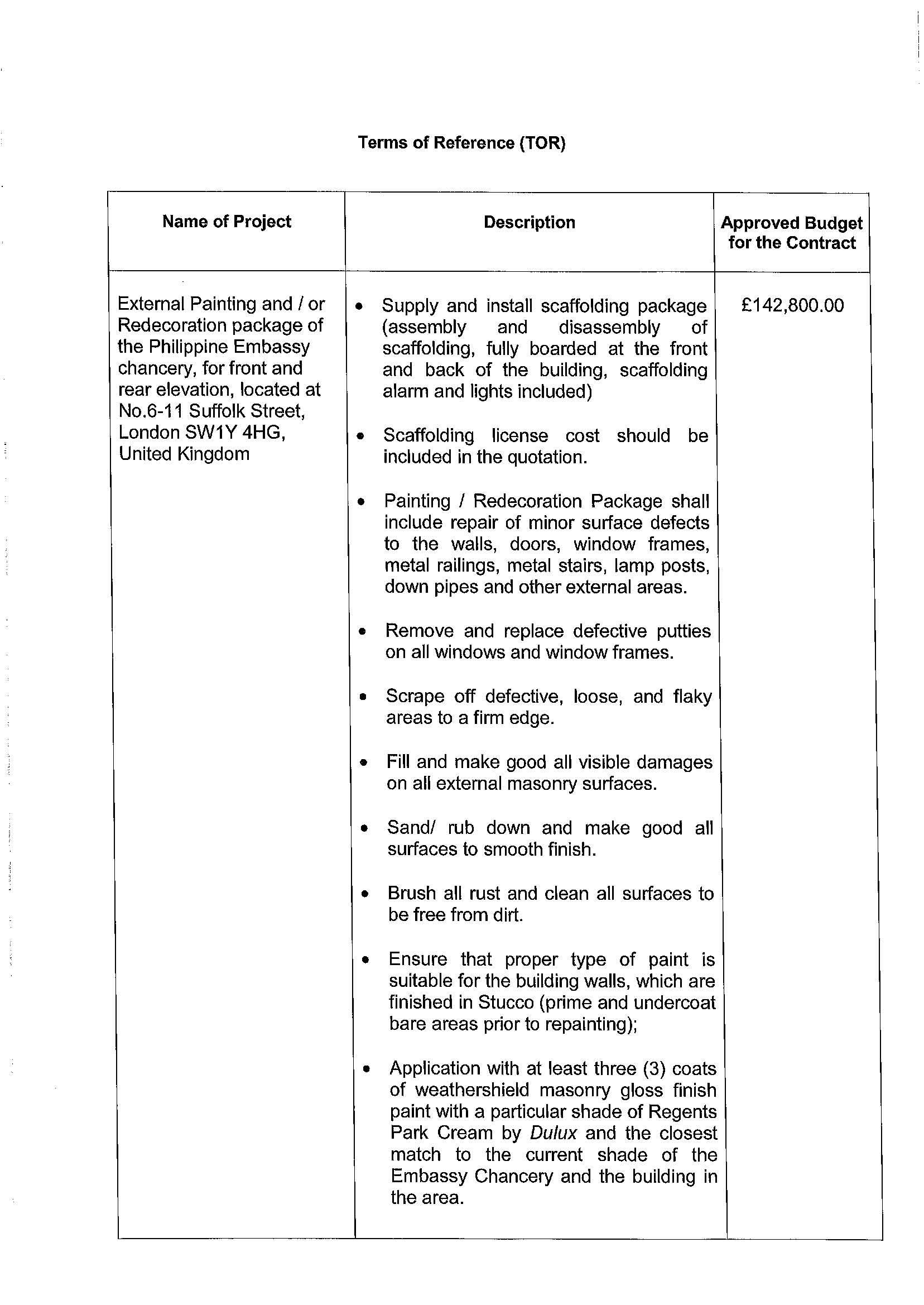 RFQ TOR.REPAIR PAINTING OF CHANCERY Page 2