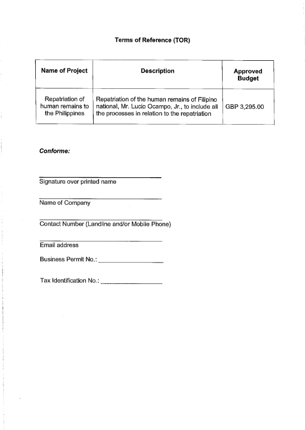 RFQ TOR.REPATRIATION OF HUMAN REMAINS.OCAMPO 002