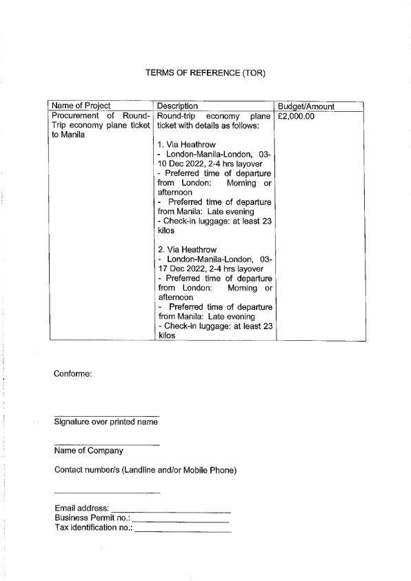 RFQ TOR.ROUNDTRIP TRICKET TO MANILA 002