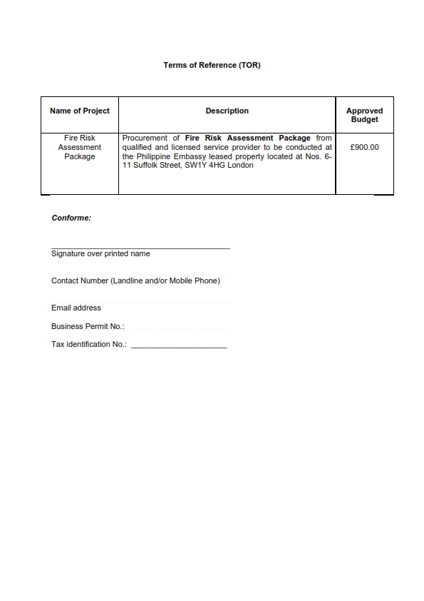 RFQ TOR. Fire Risk Assessment.2022 002