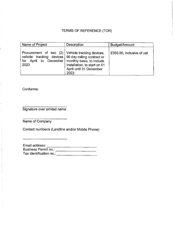 RFQ 10 2023 RFQ TOR.VEHICLE TRACKING DEVICE 002