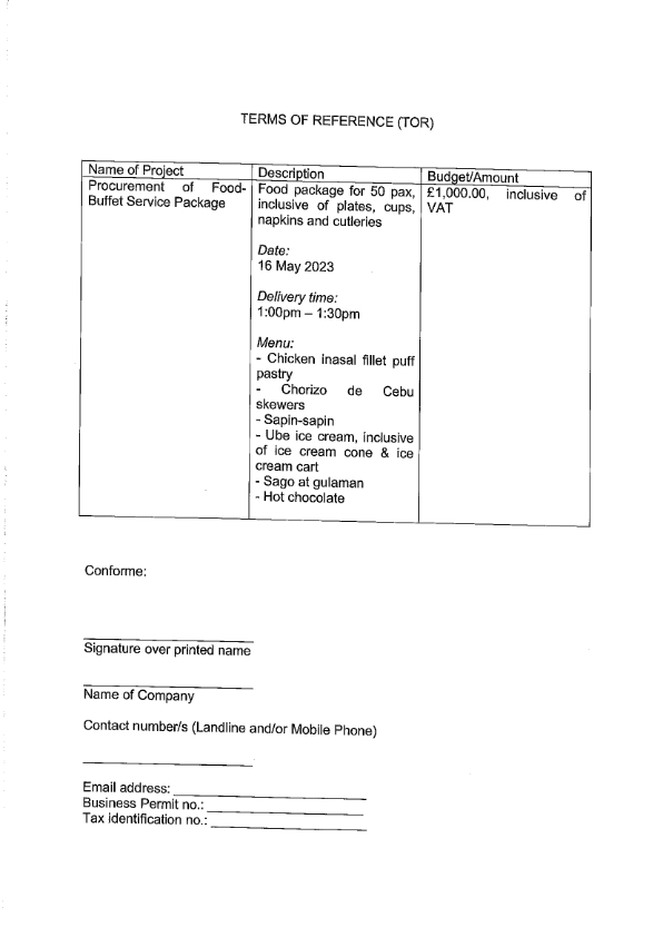 RFQ TOR.FOOD DRINKS ON 16 MAY 2023 002