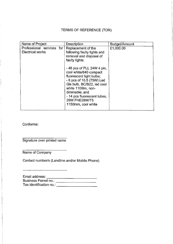 RFQ TOR.LIGHTING FIXTURES 002