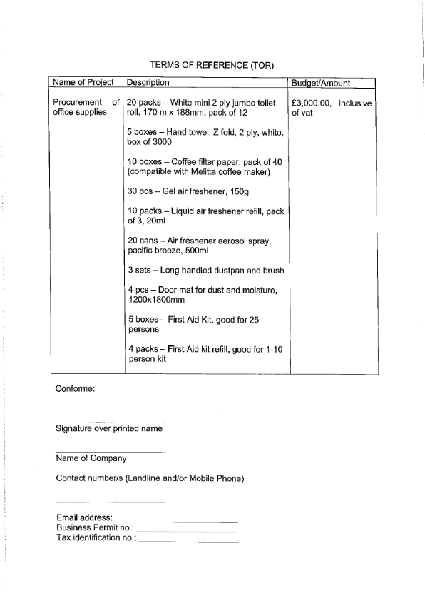 RFQ TOR.OFFICE SUPPLIES 002