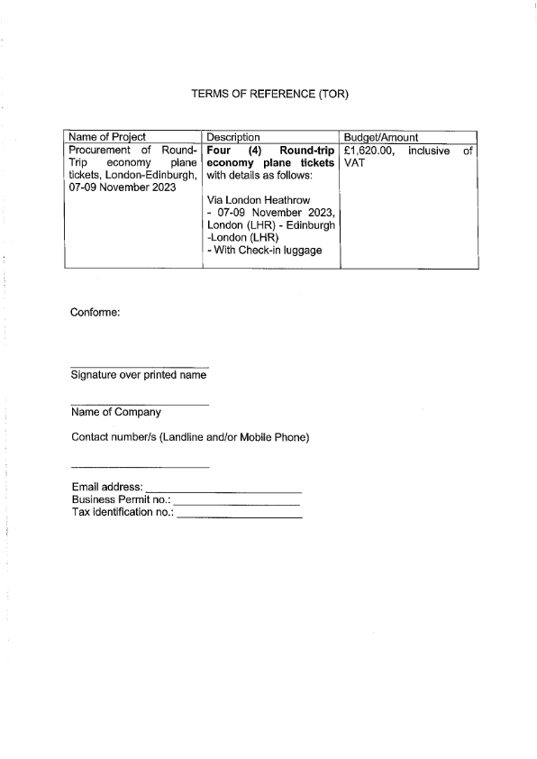 RFQ TOR.ROUNDTRIP ECONOMY TICKETS TO EDINBURGH 002