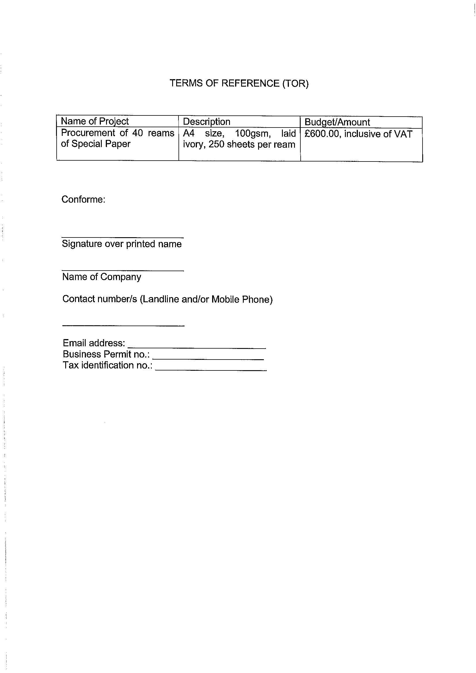 RFQ TOR.SPECIAL PAPER 1 Page 2