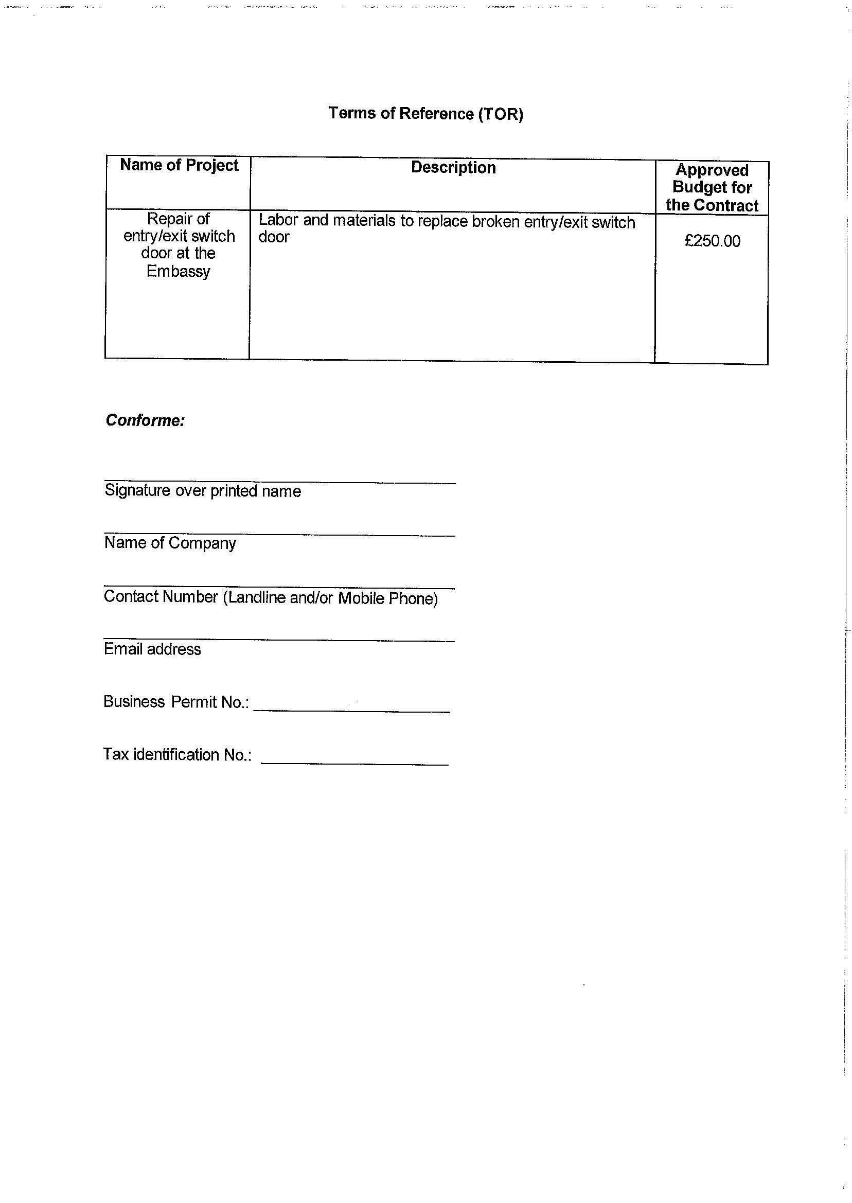 REPAIR OF ENTRY EXIT SWITCH DOOR Page 2