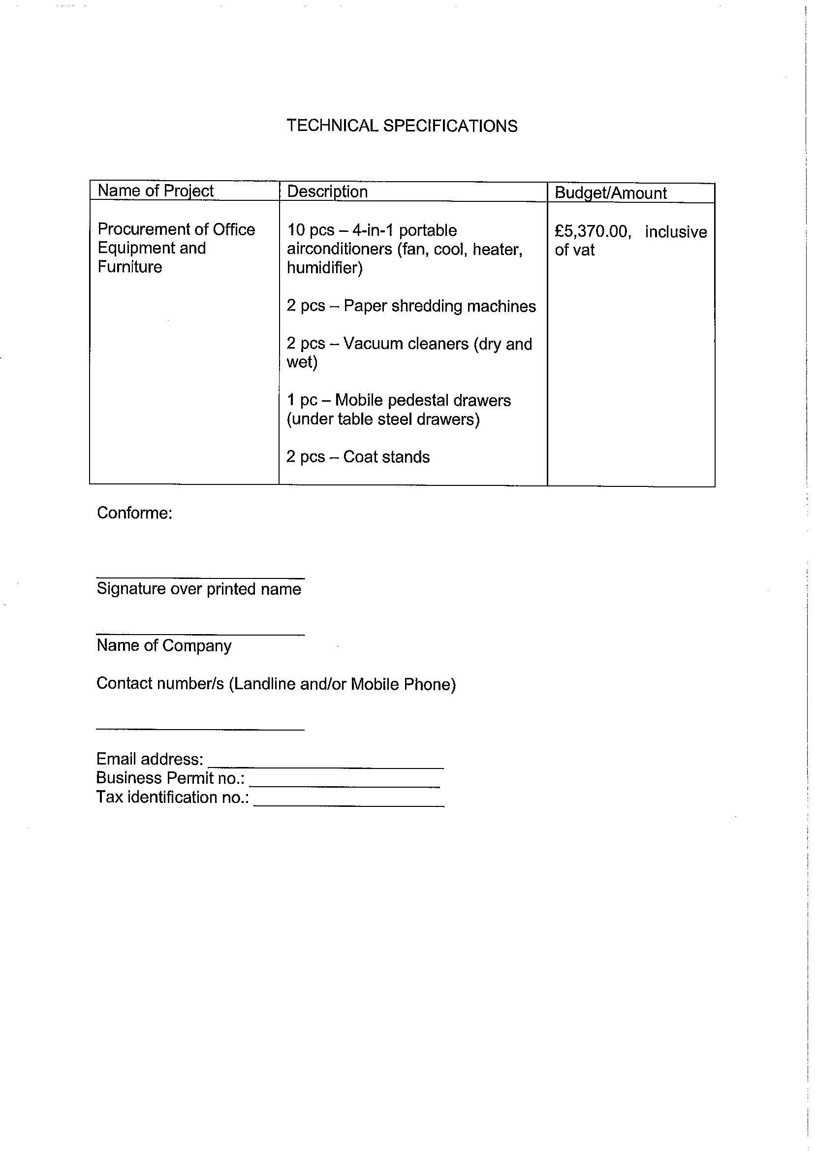 RFQ.OFFICE EQUIPMENT FURNITURE Page 2