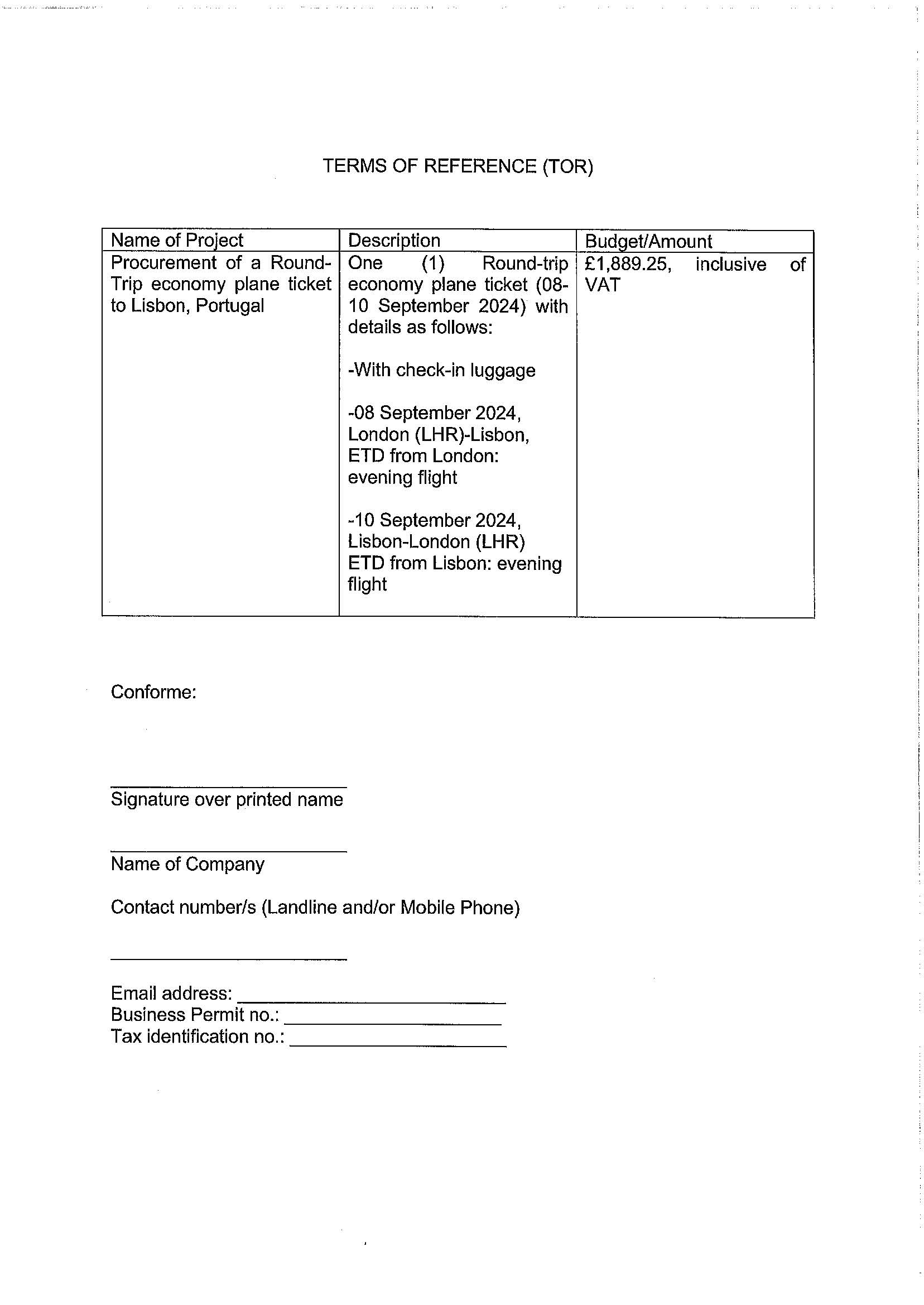 RFQ.PLANE TICKET TO LISBON Page 2