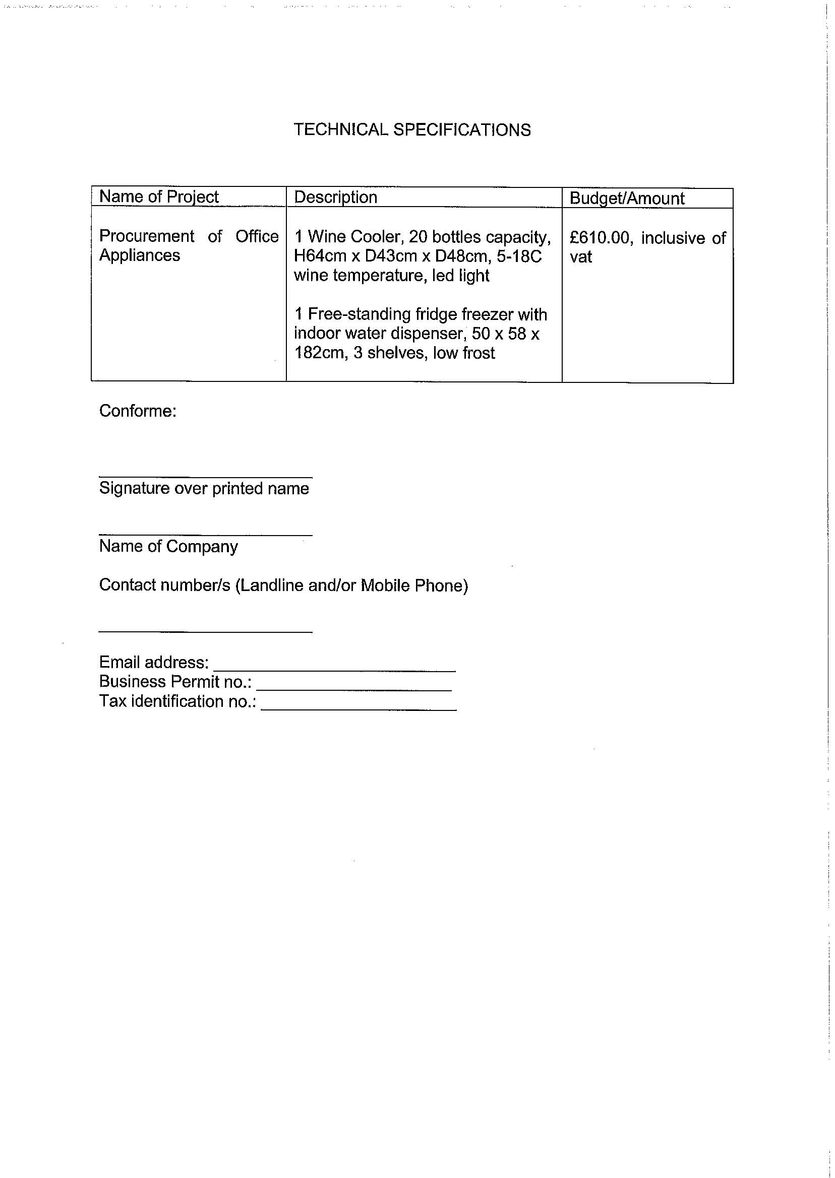 RFQ.PROCUREMENT OF OFFICE APPLIANCES Page 2