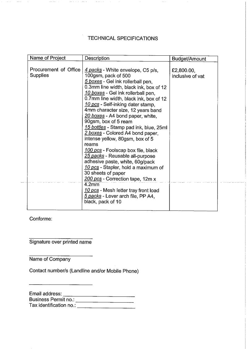 RFQ.PROCUREMENT OF OFFICE SUPPLIES Page 2