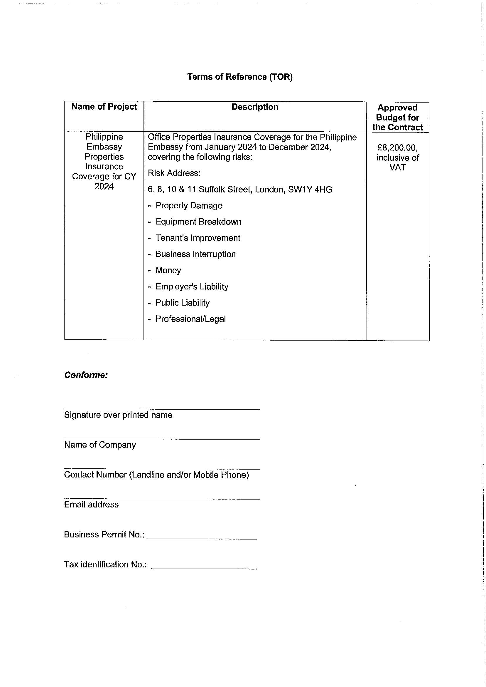 RFQ.PROPERTIES INSURANCE COVERAGE FOR CY 2024 Page 2