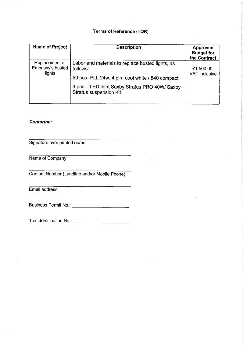 RFQ.REPLACEMENT OF BUSTED LIGHTS Page 2