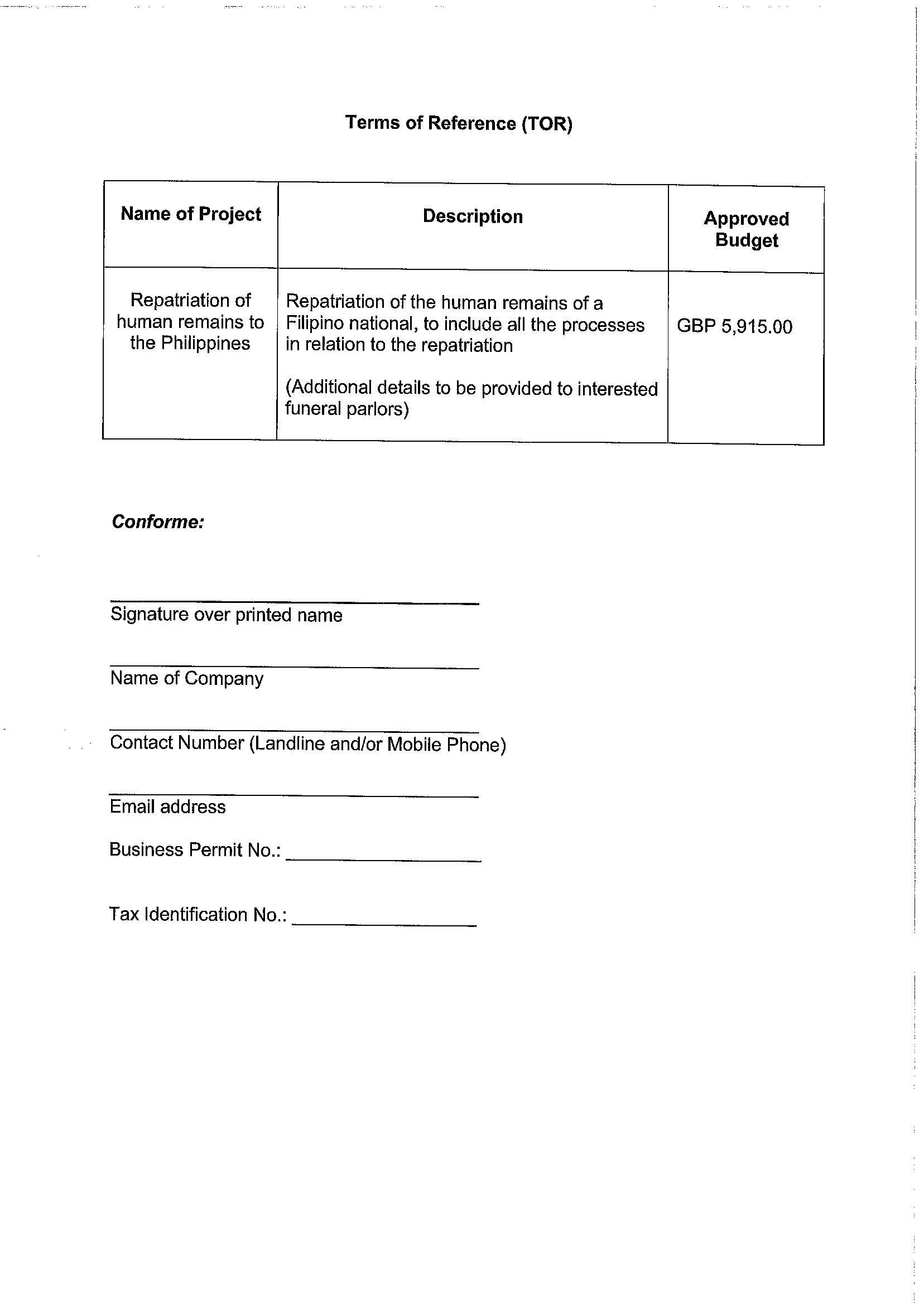 RFQ.SHIPMENT OF HUMAN REMAINS OF FILIPINO NATIONAL Page 2