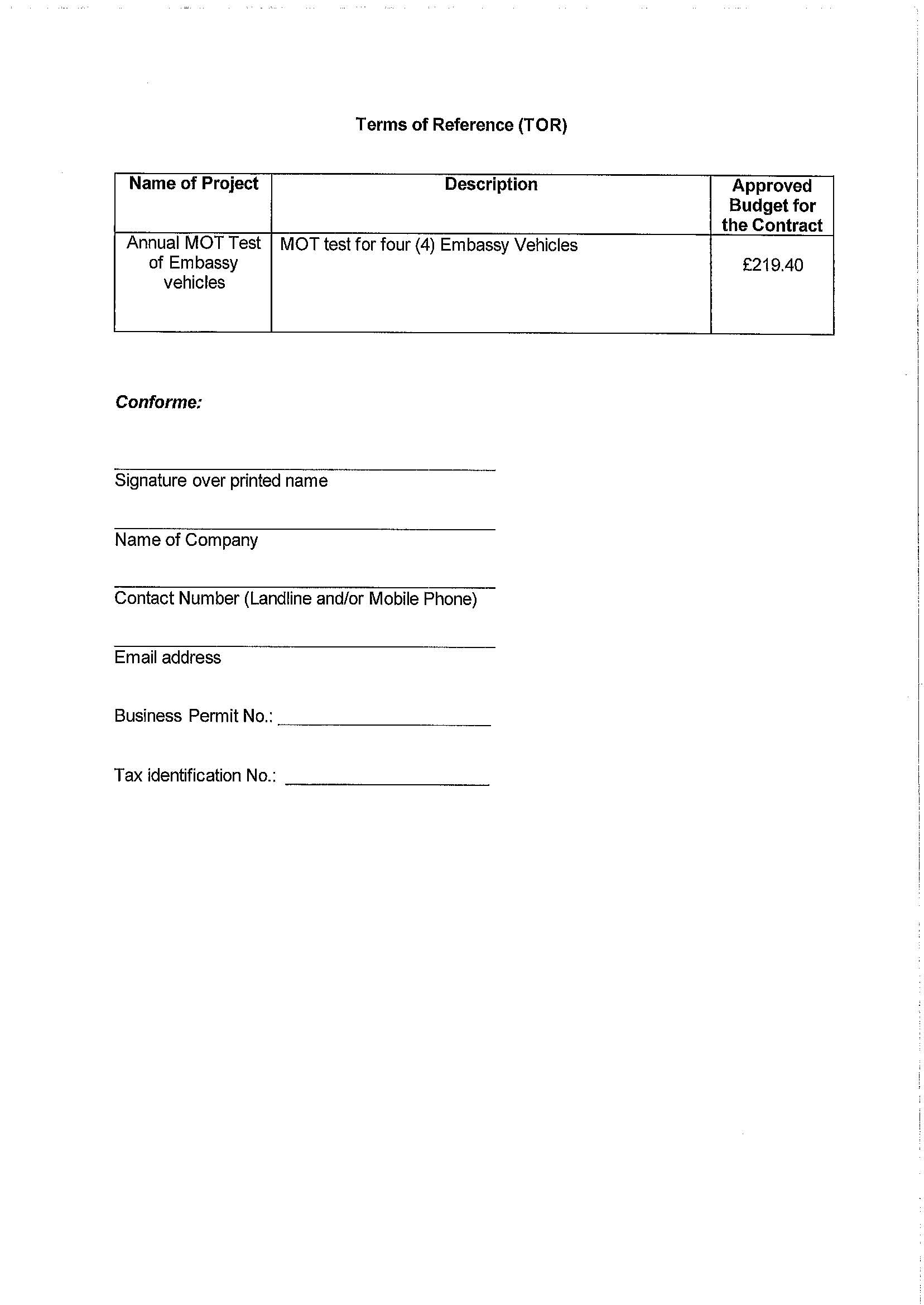 RFQ MOT TEST FOR EMBASSY VEHICLES Page 2